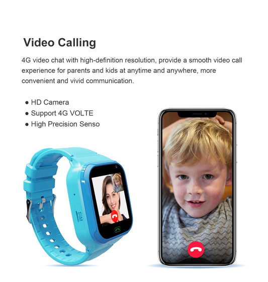 4G Kids Smart Watch WIFI SOS Video Call Chat Remote Monitoring - Pleasures and Sins   Pleasures and Sins