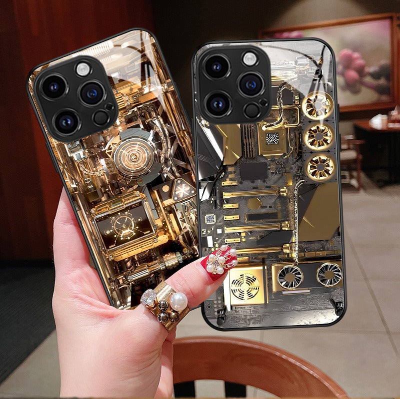 Trendy Circuit Board Design Apple iPhone 14 & 15 Phone Case - Pleasures and Sins   Pleasures and Sins