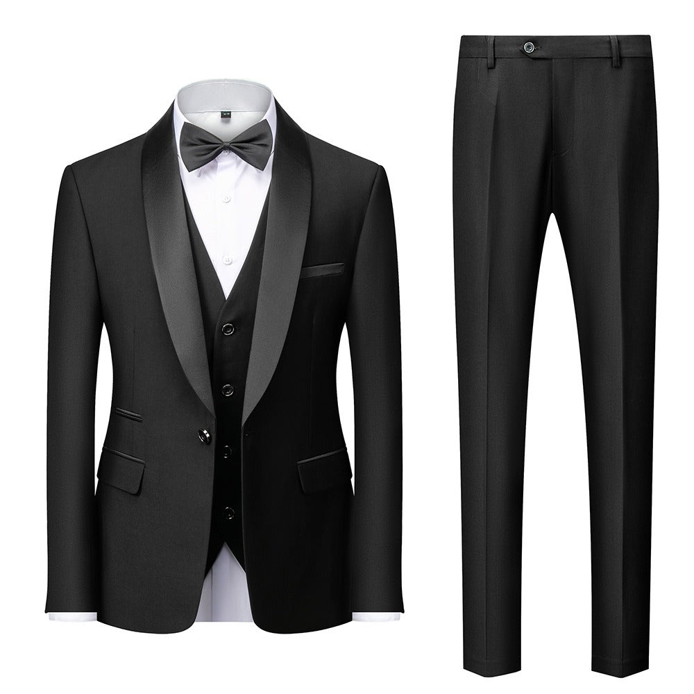 New Grooms Men Wedding Suits Shawl Lapel Groom Tuxedos