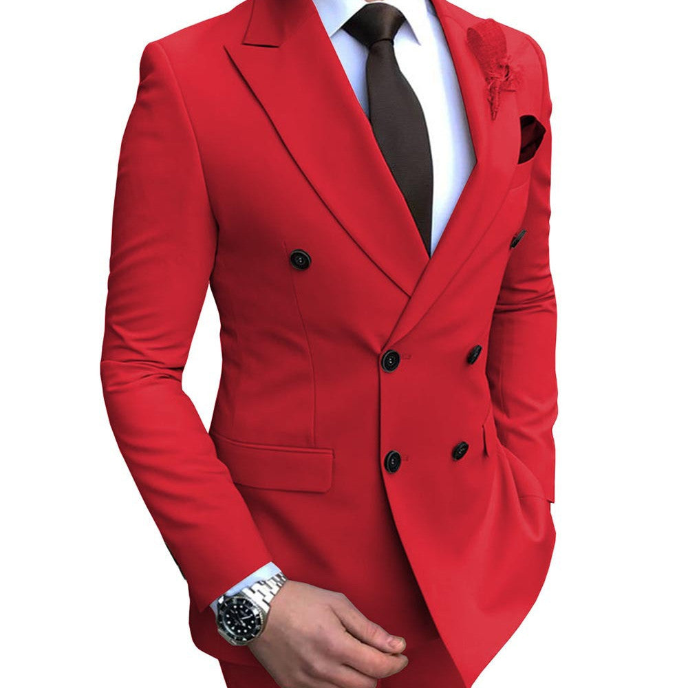 Double Breasted Wedding Groomsman Suit In 10 Colours Suit Pleasures and Sins.