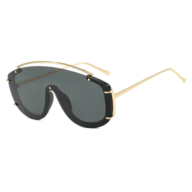 Trendy large frame sunglasses with a metallic high-end feel, Instagram sunglasses