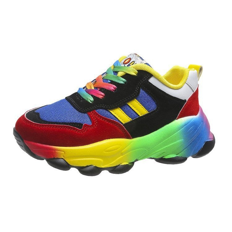 Unisex Colorful Rainbow Hip Hop Casual Rainbow Shoes - Pleasures and Sins   Pleasures and Sins