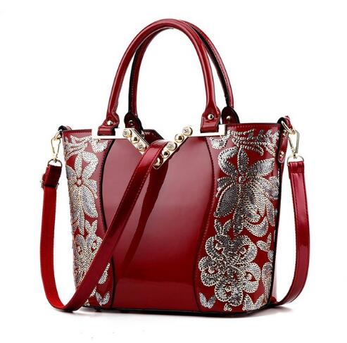 Sequin Embroidered Womens Bag Patent Leather Handbag Shoulder Diamond Bags - Pleasures and Sins   Pleasures and Sins