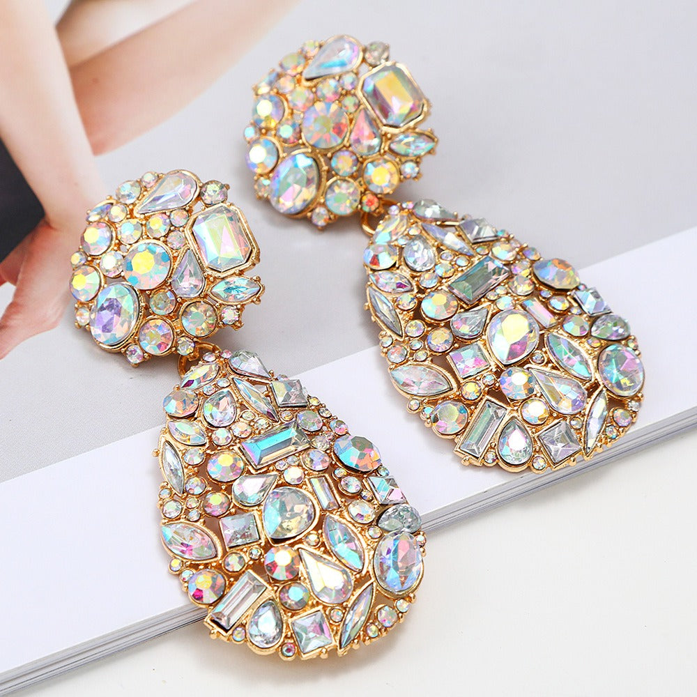 Crystal Pendant Drop Earrings Luxurious and Exquisite In Multi Styles