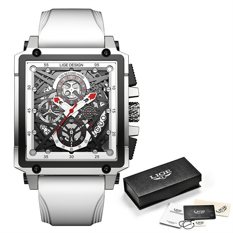 New Men's Watch Square Multifunction Chronograph 30M Waterproof Watch - Pleasures and Sins   Pleasures and Sins