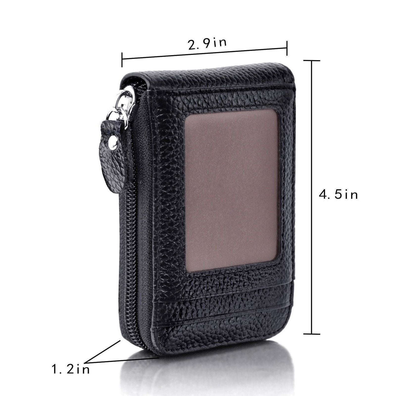 Men's Genuine Leather Multi Card Holder RFID Blocking Zip Up Wallet - Pleasures and Sins   Pleasures and Sins