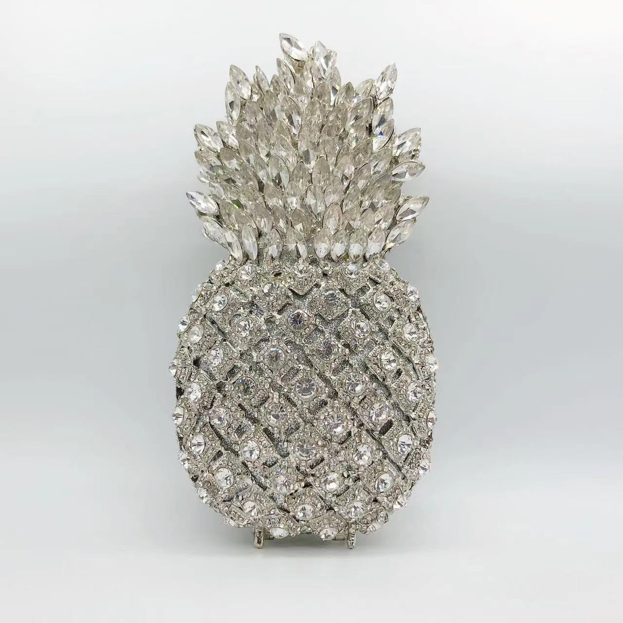 Pineapple Shape Diamante Dinner Bag Full Diamond Handheld Bag - Pleasures and Sins   Pleasures and Sins