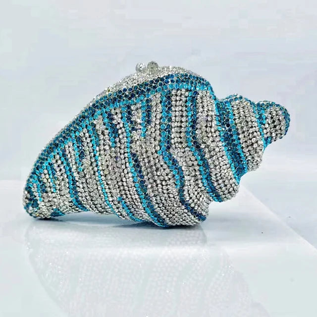 Conch Shape Rhinestone Customised Dinner Clutchbag - Pleasures and Sins   Pleasures and Sins