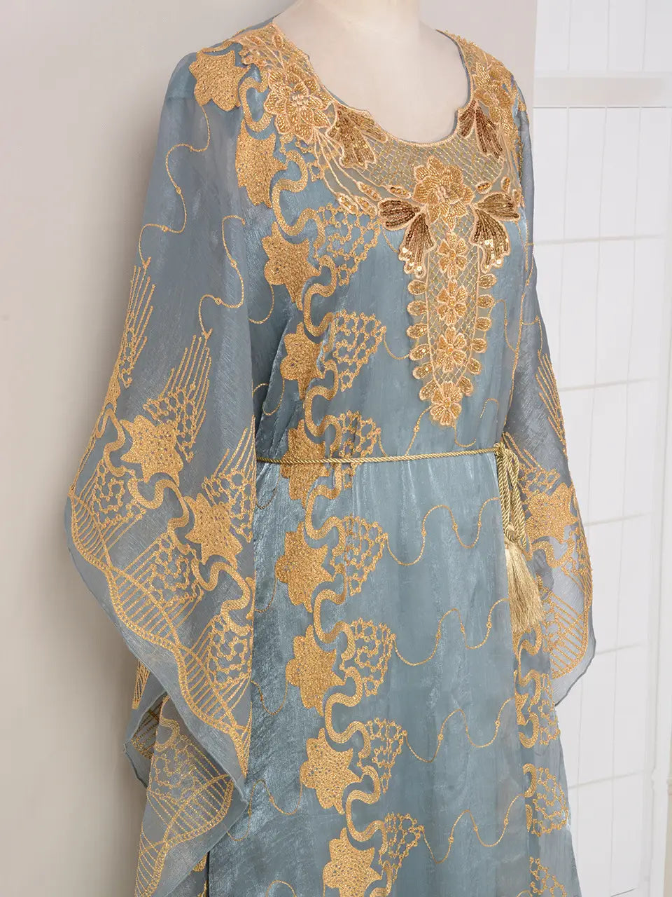 Robe musulmane marocaine brodée de perles Dîner deux pièces