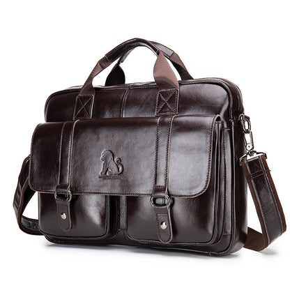 Men's Leather Briefcase Business Large Capacity Bag