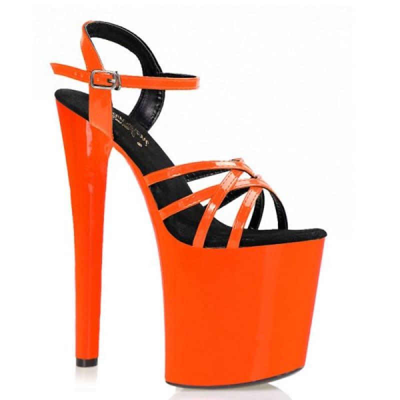 Open Toe, Strappy Platform Sandals With a 20cm High Heel, Unisex Party Shoes - Pleasures and Sins   Pleasures and Sins