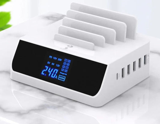 8 Ports Fast Charge LED Display USB Charger for All