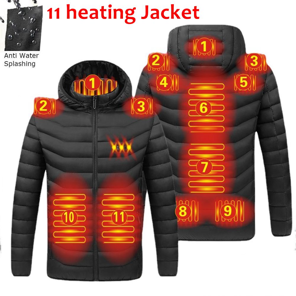 Mens Winter Warm USB Heated Jacket Thermostat Hooded Waterproof Jacket - Pleasures and Sins   Pleasures and Sins