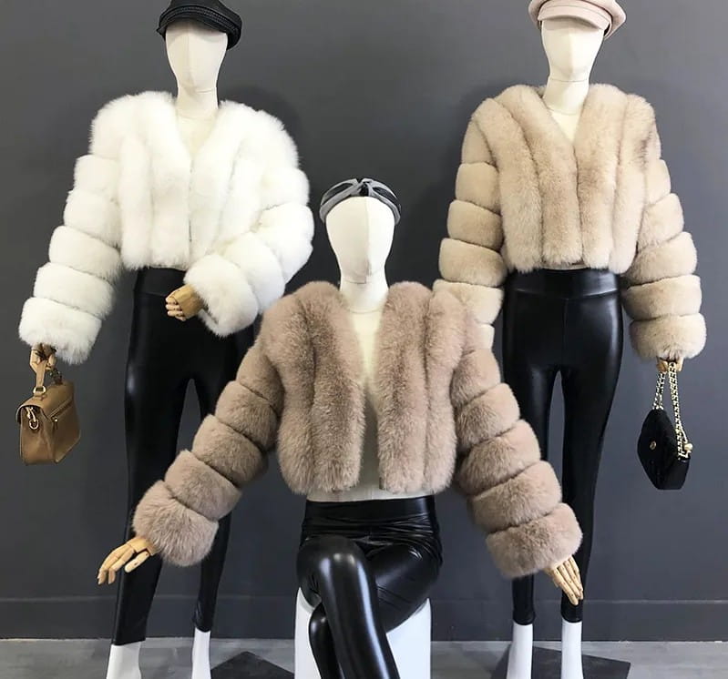 Imitation Fox Fur Short Coat for Stylish Ladies