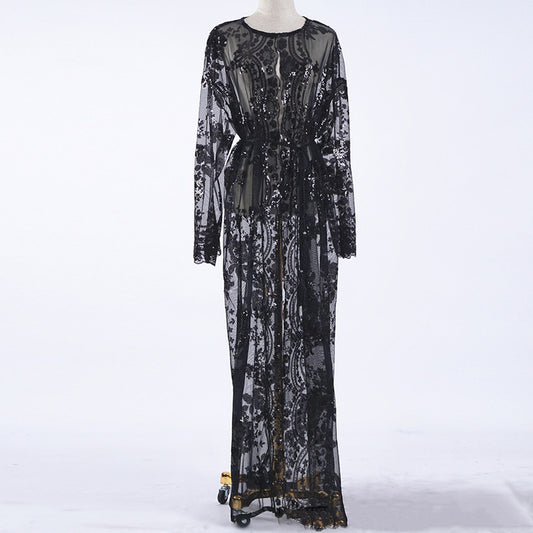 Ladies Luxury sequined Muslim robe - Pleasures and Sins   Pleasures and Sins