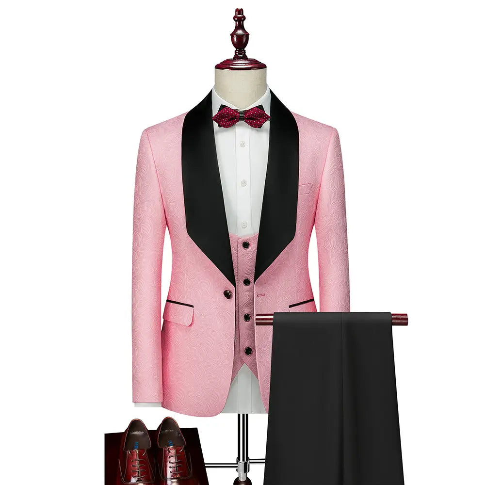 Men’s Slim Fit Groom Wedding Evening 3 Piece Suit Set