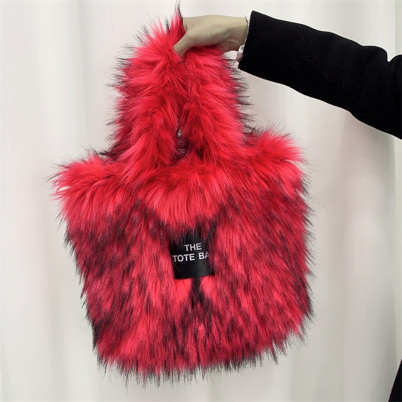 Crossbody Tote Bag Imitation Fur Large Capacity Bag - Pleasures and Sins   Pleasures and Sins