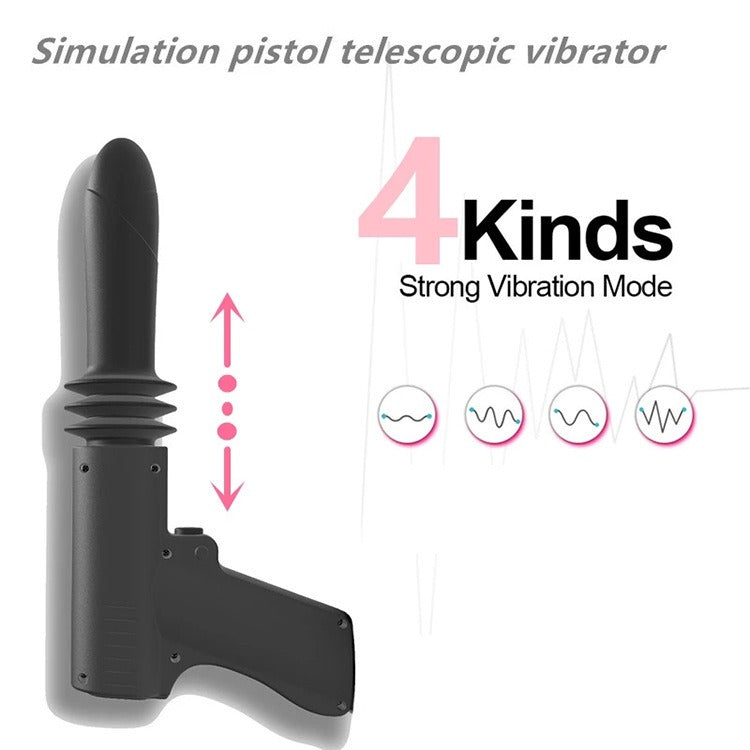 Simulated Phallus Pistol, Automatic Retractable Gun, Massage Vibrator - Pleasures and Sins   Pleasures and Sins