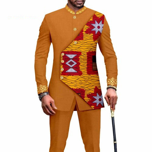 Mens Ethnic Printed African Wedding Suit In 12 Amazing Designs