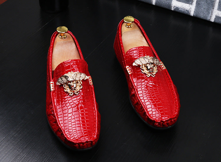 Men's Fashion crocodile Print Moccasins