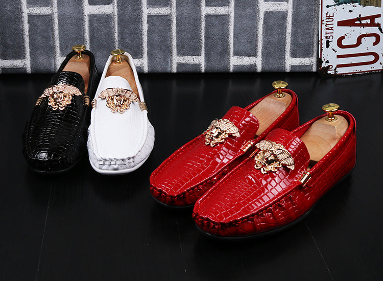 Men's Fashion crocodile Print Moccasins