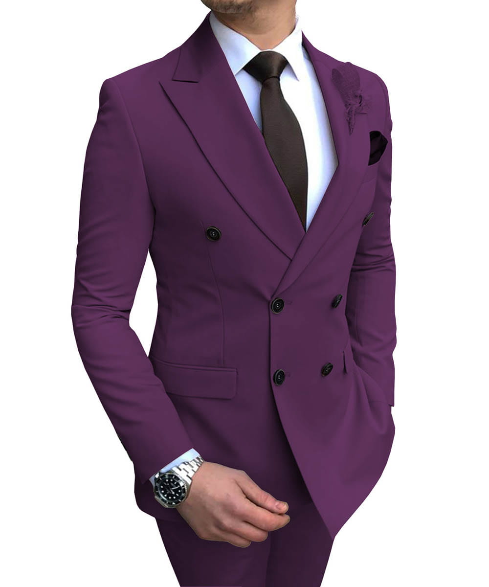 Double Breasted Wedding Groomsman Suit In 10 Colours