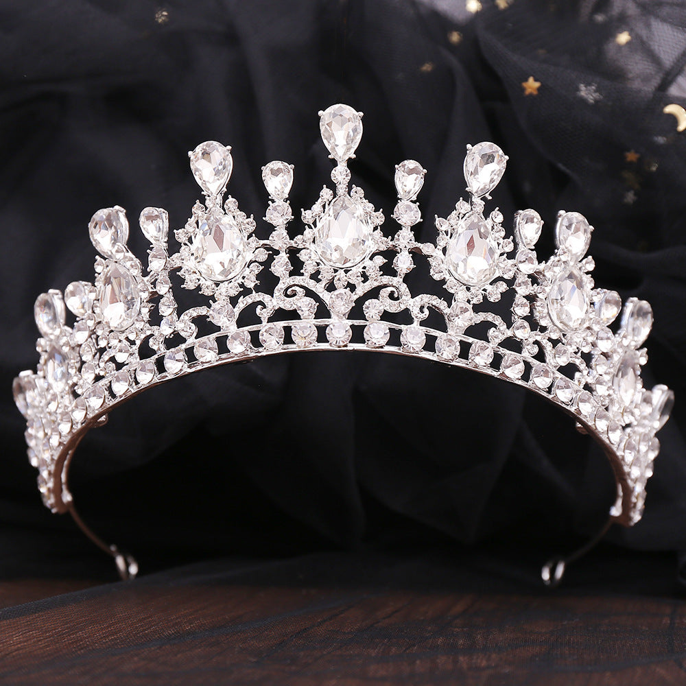 Bridal Baroque Water Drop Diamond Princess Crown Tiara