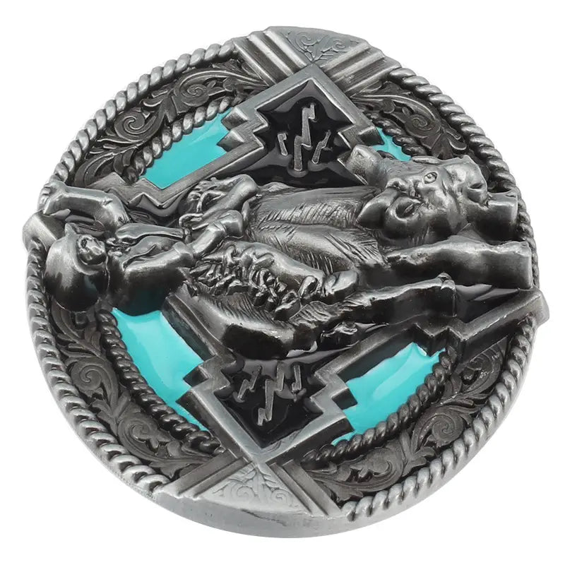 Boucles de ceinture Western Cowboy Rodeo Turquoise