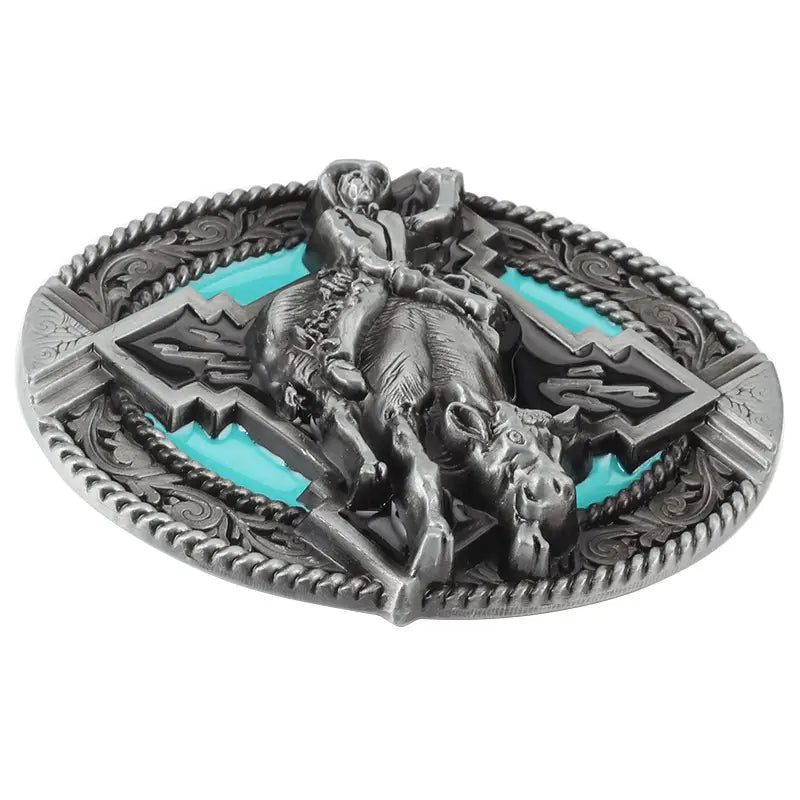 Boucles de ceinture Western Cowboy Rodeo Turquoise