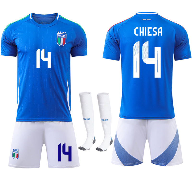 European Cup Italy home football uniform set No.14 Chiesa 18 Barella - Pleasures and Sins   Pleasures and Sins