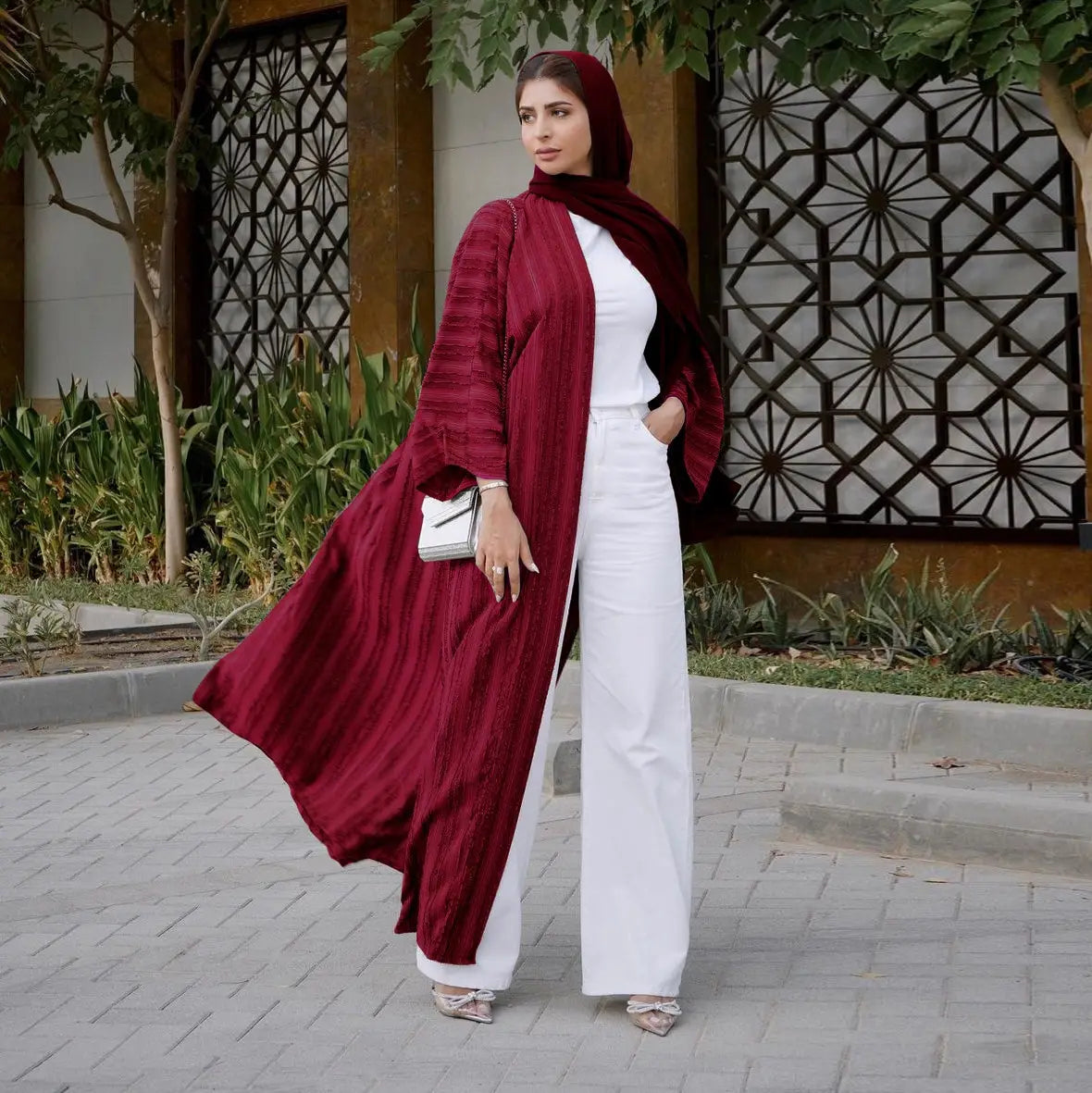 Ramadan Eid Djellaba Abaya Robe musulmane à manches longues