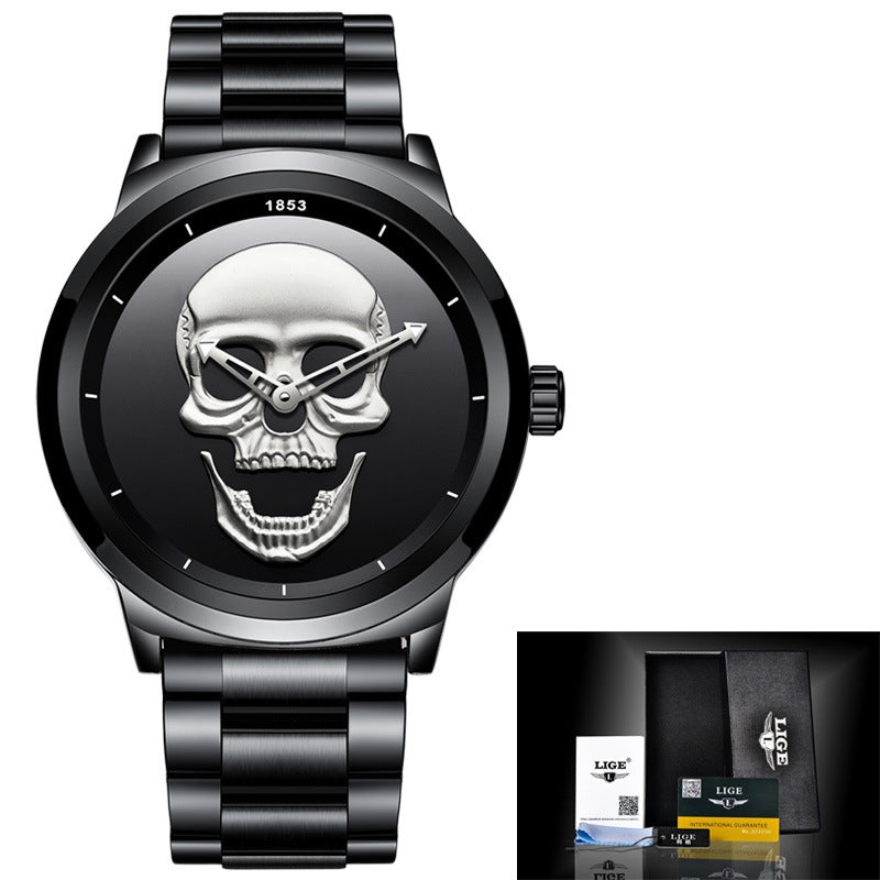 Mens Luxury Simple Skull Stereoscopic Watch - Pleasures and Sins   Pleasures and Sins