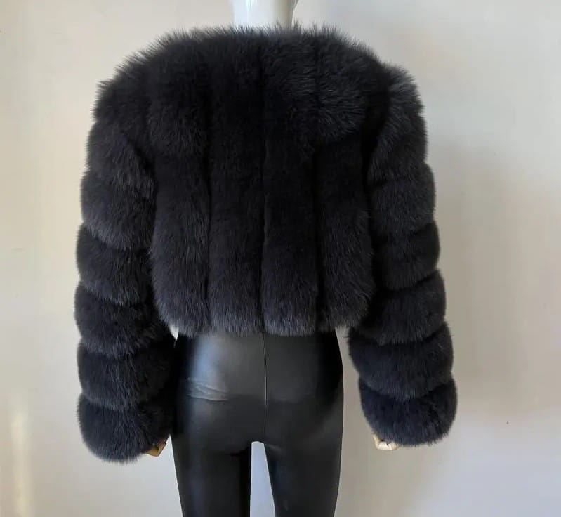 Imitation Fox Fur Short Coat for Stylish Ladies