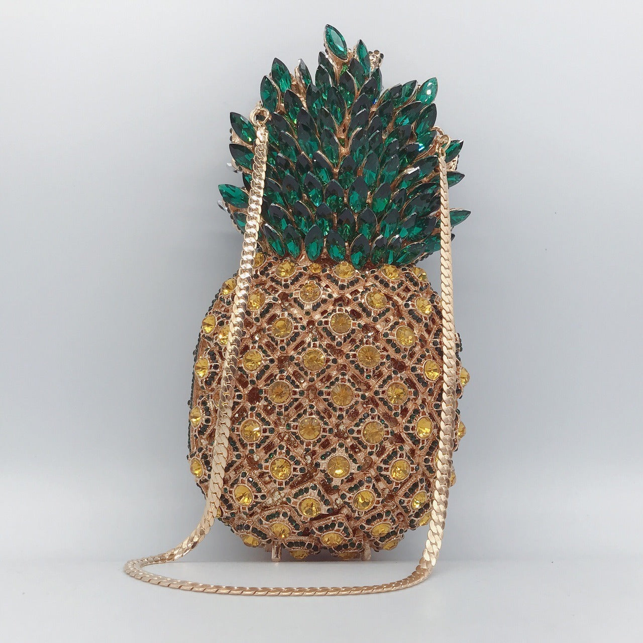 Pineapple Shape Diamante Dinner Bag Full Diamond Handheld Bag - Pleasures and Sins   Pleasures and Sins