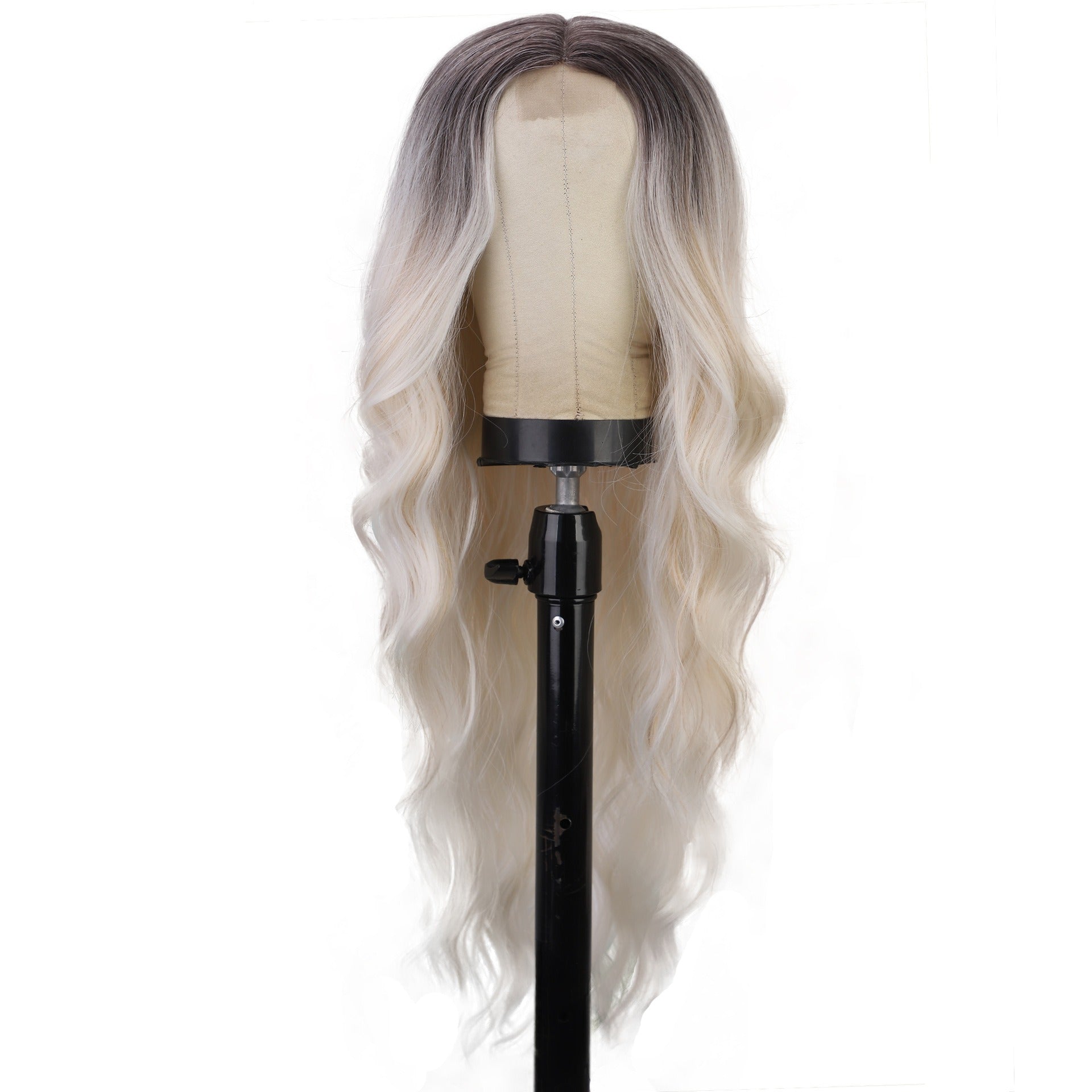 Women's Long Curly Ombre, Synthetic Fibre, Lace Front Wig - Pleasures and Sins   Pleasures and Sins