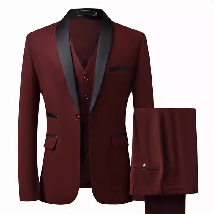 Grooms Suit Mens Three Piece Slim Fit Tuxedo Wedding Suit - Pleasures and Sins   Pleasures and Sins