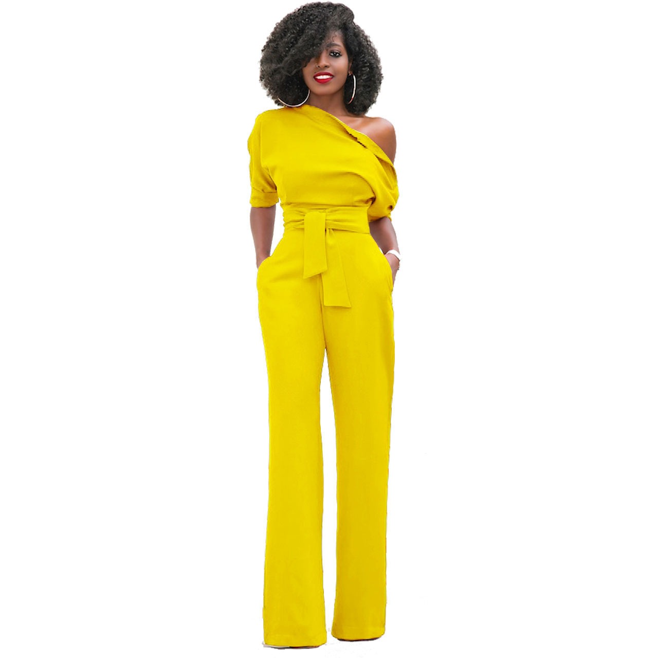 Diagonal collar button up jumpsuit wide leg pants - Pleasures and Sins   Pleasures and Sins