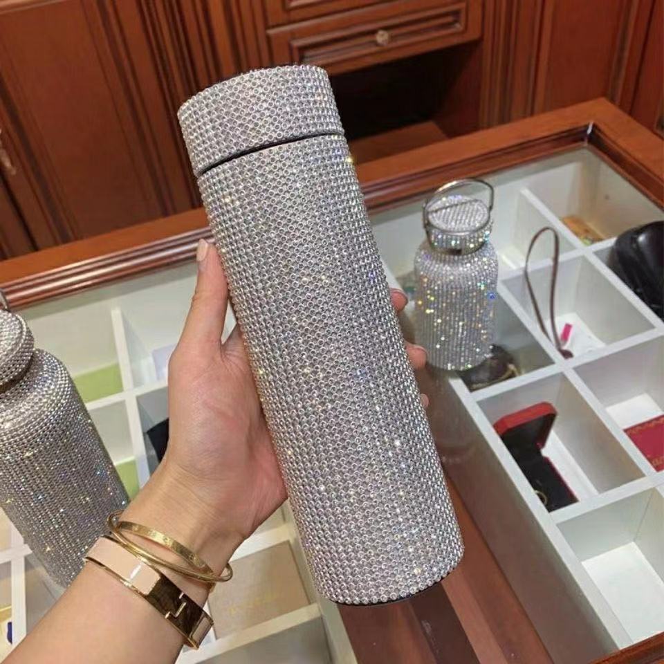 500ml RhinestoneThermos Bottle Stainless Steel Flask for Girls - Pleasures and Sins   Pleasures and Sins