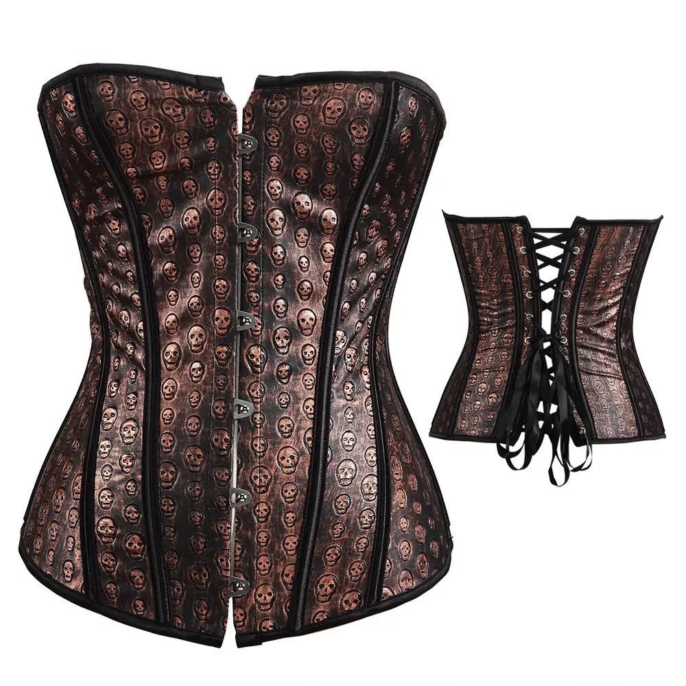 Skull Head Court Sexy Lady Corset Top