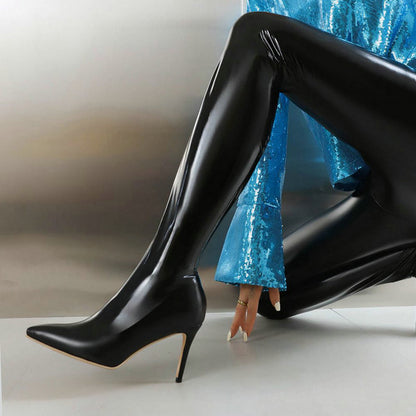 Pointed Toe Stiletto Heel All In One Elastic Pant Boots