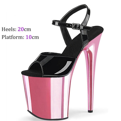 20cm Platform Bottom Ultra High Heel Open Toe Sandals