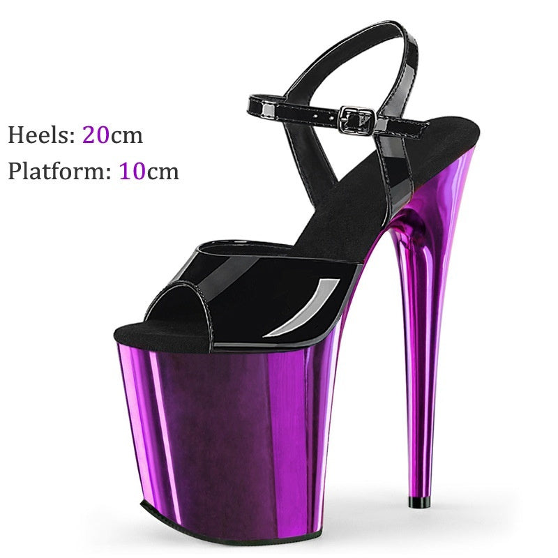 20cm Platform Bottom Ultra High Heel Open Toe Sandals