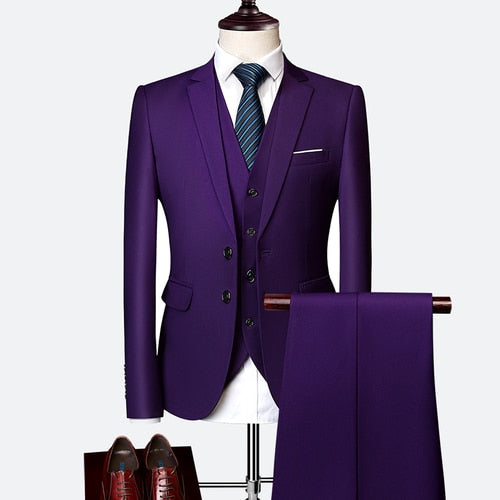 Mens 3 Pc Slim Fit Formal Suit In 10 Stunning Colours - Pleasures and Sins   Pleasures and Sins