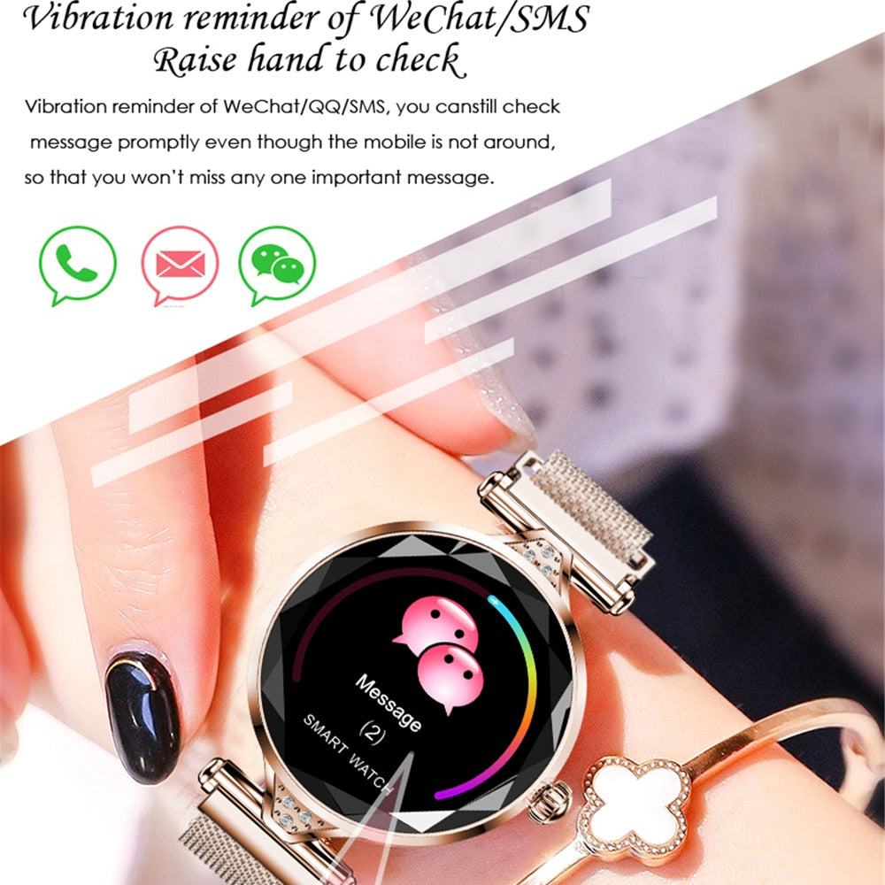 Womens Fashion Smart Watch Fitness and Health With Diamante Strap - Pleasures and Sins   Pleasures and Sins