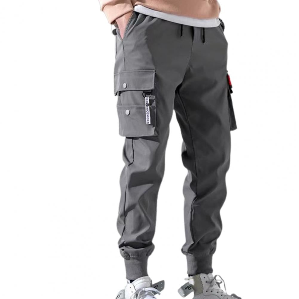 Mens Cargo Pants Joggers Solid Multi-pocket Skinny Fit Sweatpants - Pleasures and Sins   Pleasures and Sins