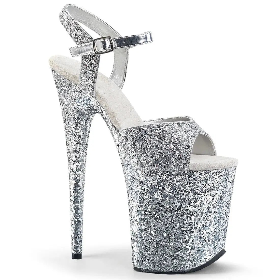 Hohe, glitzernde, wasserdichte Plateau-Stiletto-High-Heels