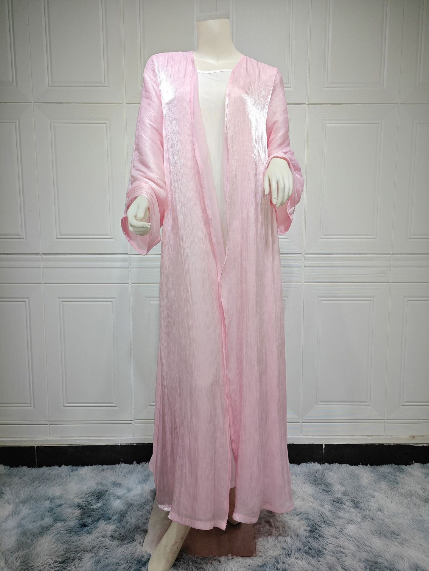 Womens Muslim Robe Dubai Wearing Shiny Silk Dress - Pleasures and Sins   Pleasures and Sins