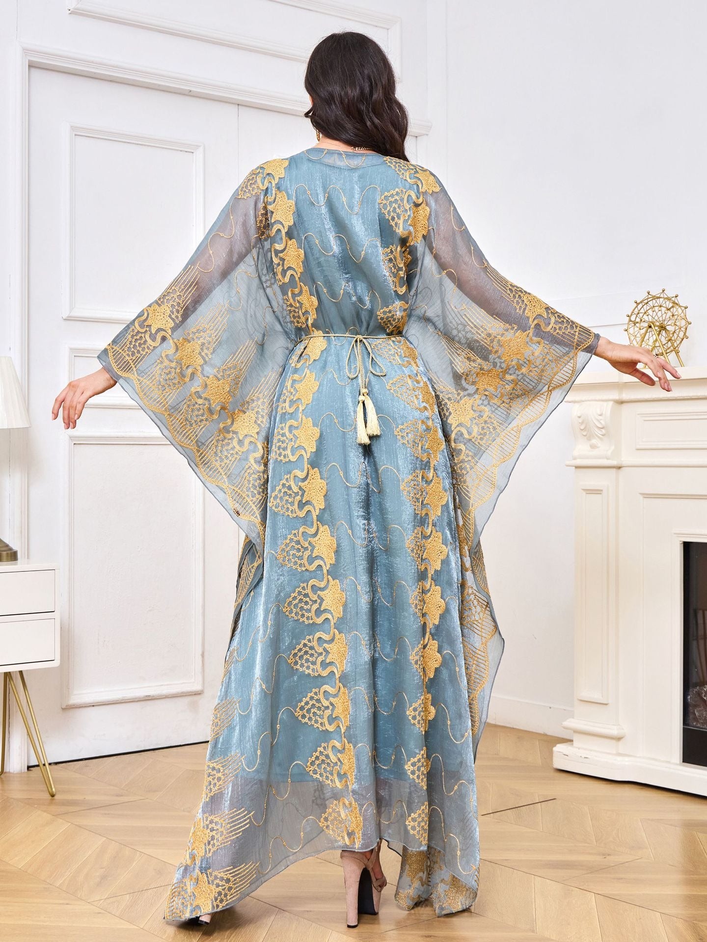 Moroccan Muslim Robe Embroidered Beaded Dinner Two Piece Set Dress - Pleasures and Sins   Pleasures and Sins