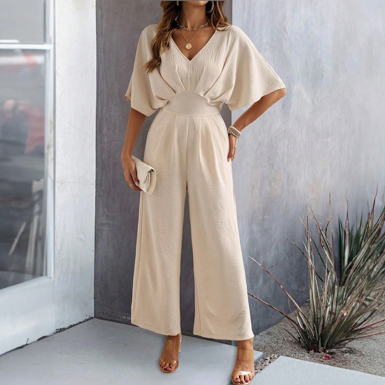 Spring and summer womens short color casual wide leg jumpsuit - Pleasures and Sins   Pleasures and Sins