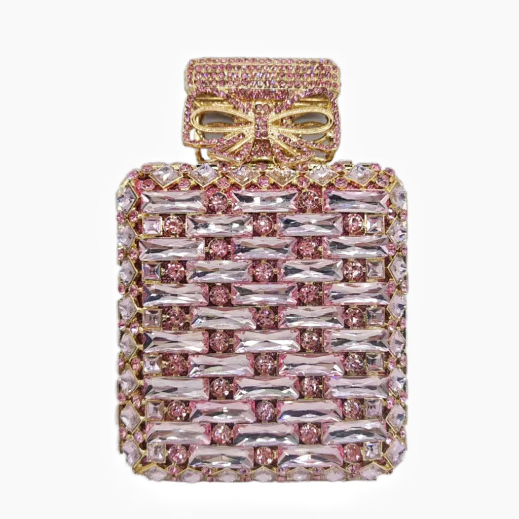 Rhinestone Bag Perfume bottle Shape with Diamante and Crystal - Pleasures and Sins   Pleasures and Sins